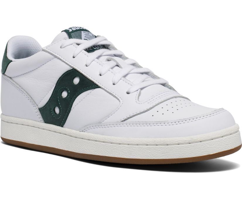 White / Green Women's Saucony Jazz Court Originals | FVQON5726