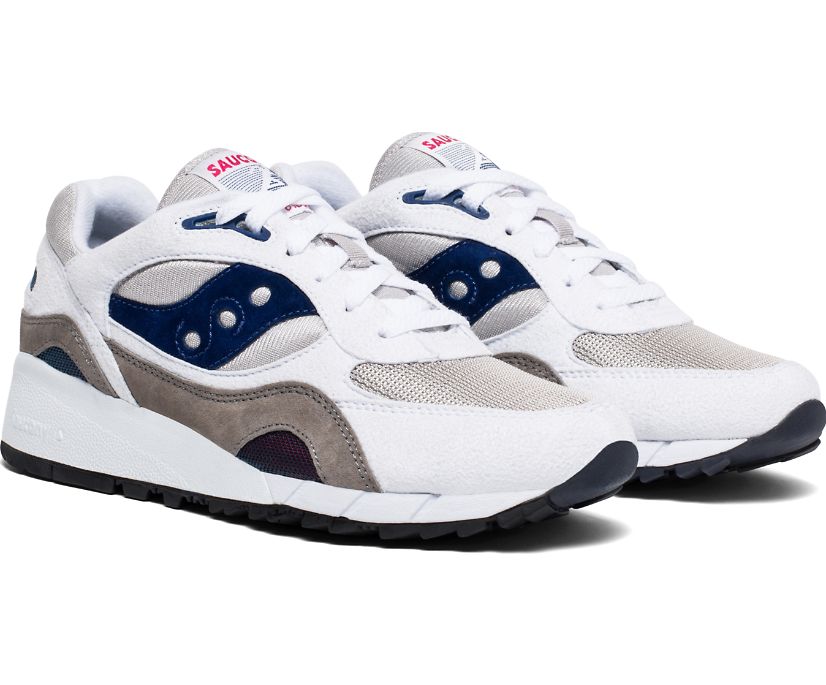 White / Grey / Navy Women's Saucony Shadow 6000 Originals | IEAGB1479