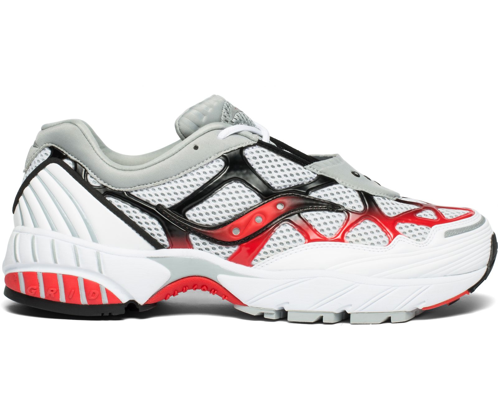 White / Grey / Red Men\'s Saucony Grid Web Originals | URCHL4870