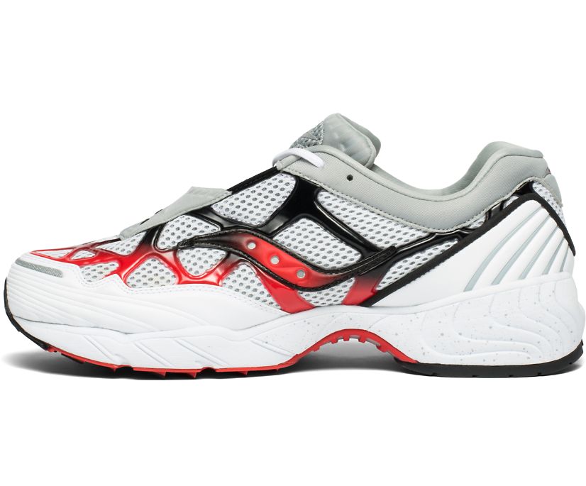 White / Grey / Red Women's Saucony Grid Web Originals | EVGRU4782