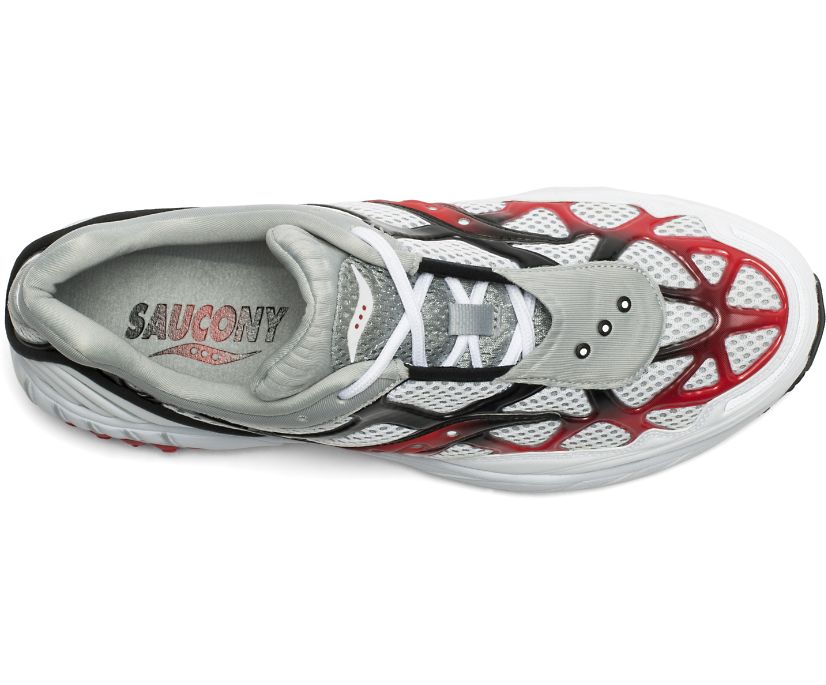 White / Grey / Red Women's Saucony Grid Web Originals | EVGRU4782