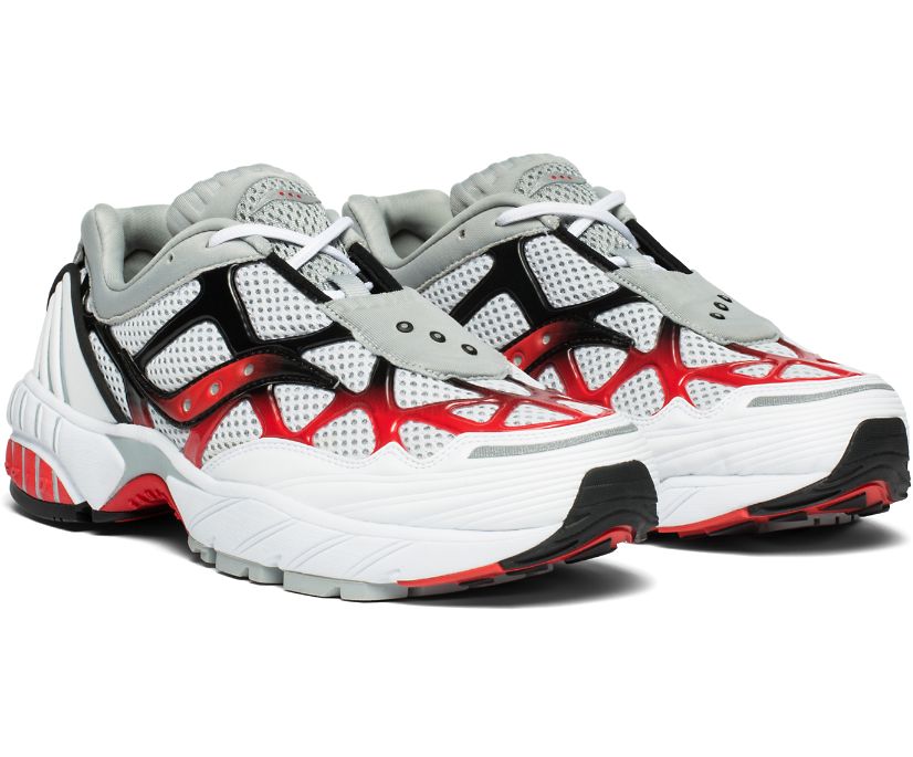 White / Grey / Red Women's Saucony Grid Web Originals | EVGRU4782