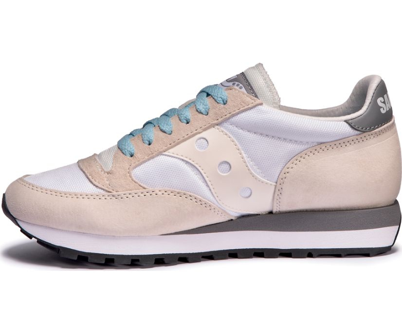 White / Khaki / Grey Women's Saucony Jazz 81 Originals | FNIWJ5348