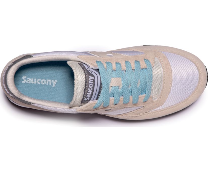 White / Khaki / Grey Women's Saucony Jazz 81 Originals | FNIWJ5348