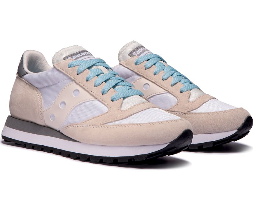 White / Khaki / Grey Women's Saucony Jazz 81 Originals | FNIWJ5348