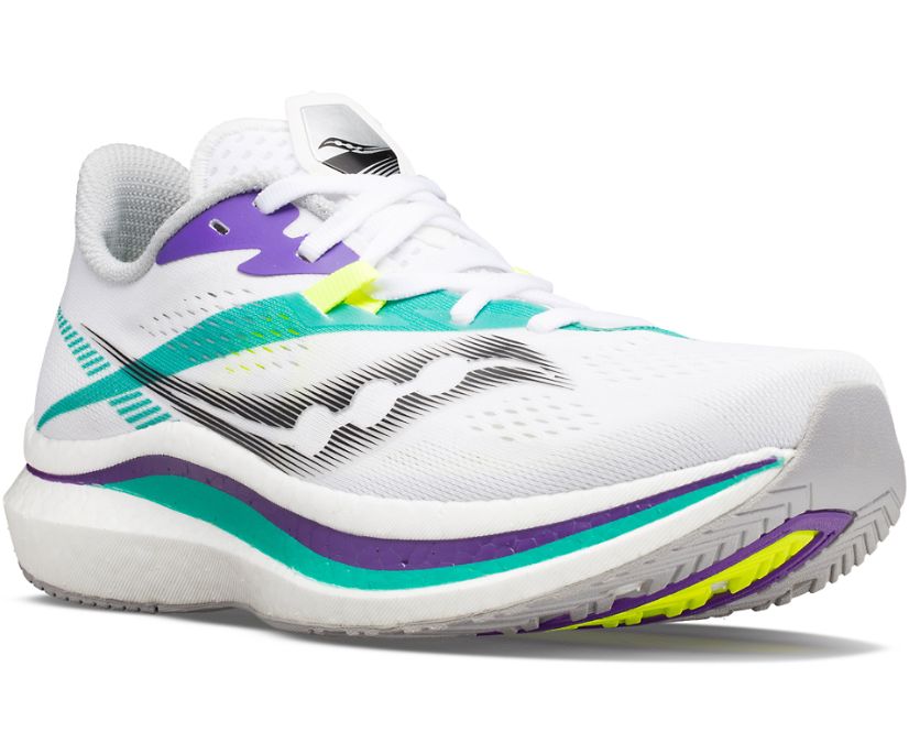 White / Mint Women's Saucony Endorphin Pro 2 Running Shoes | VUDCW3157