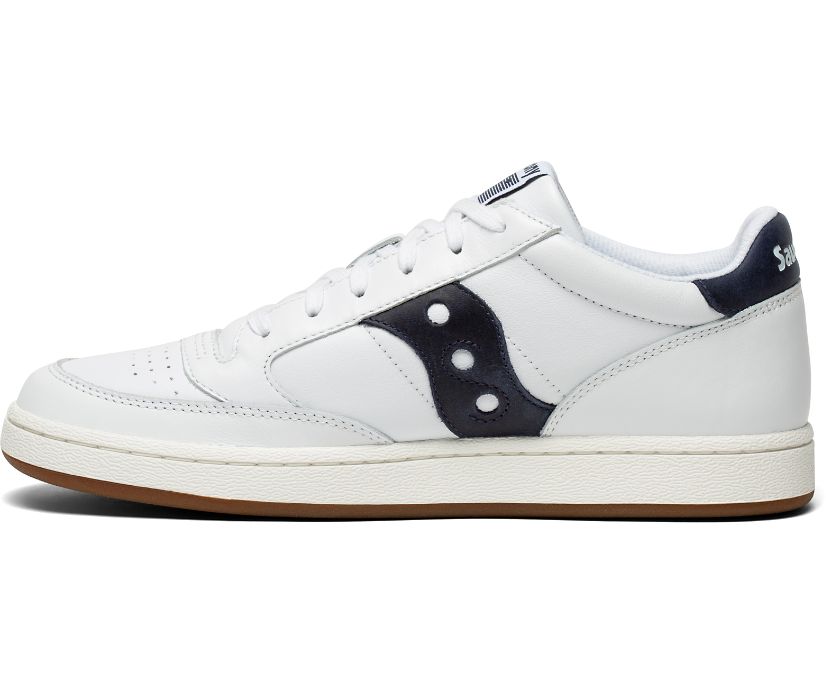 White / Navy Women's Saucony Jazz Court Originals | RAYJV9641