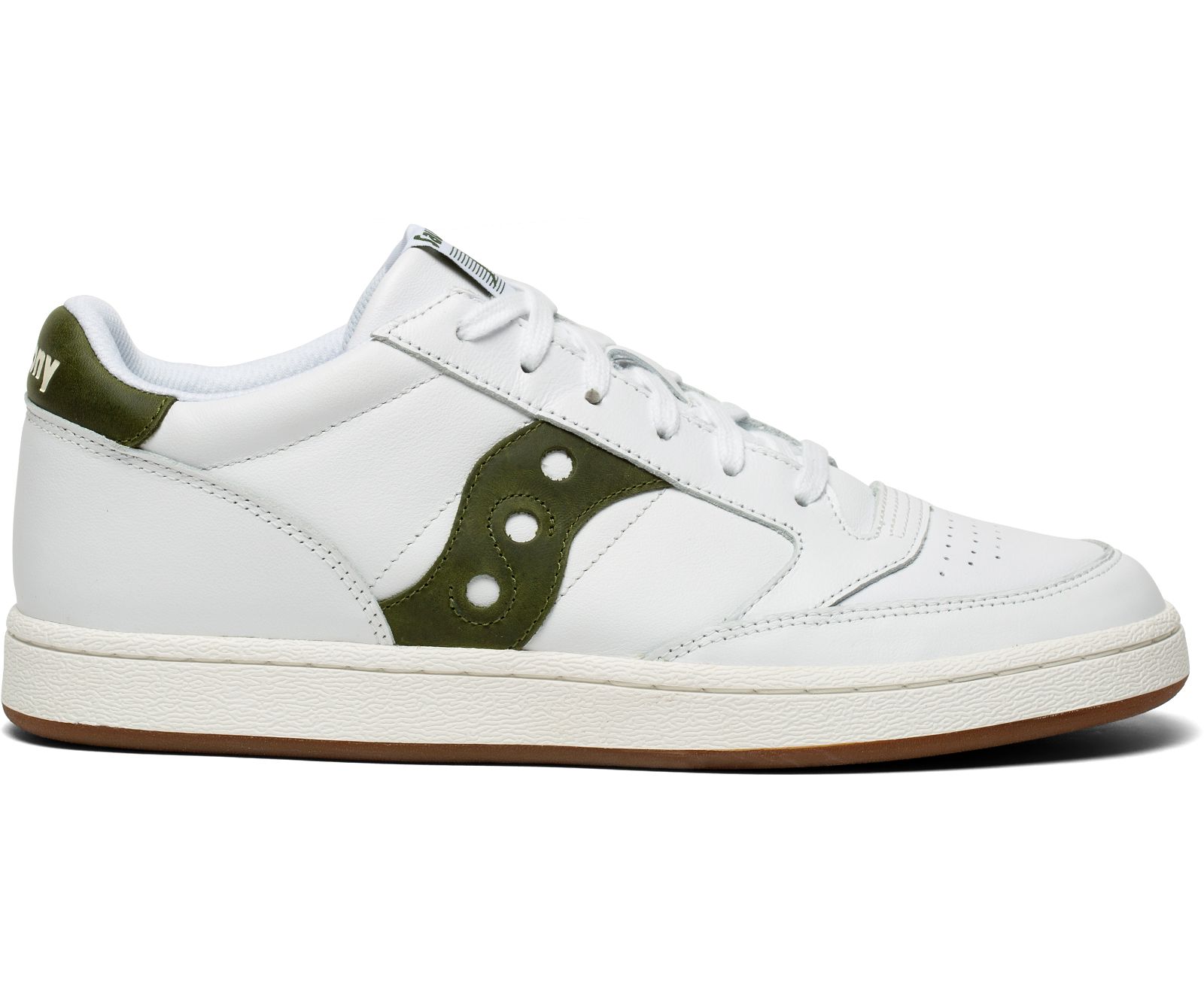 White / Olive Men\'s Saucony Jazz Court Originals | QMTYO5937