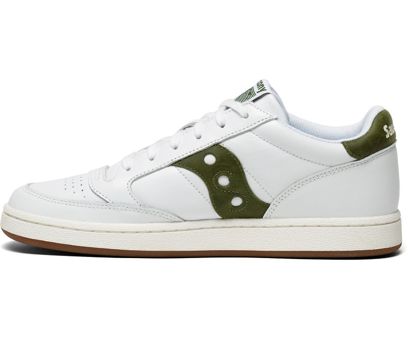 White / Olive Women's Saucony Jazz Court Originals | KBPMD7325