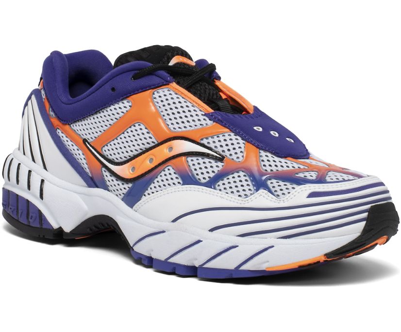 White / Orange / Purple Women's Saucony Grid Web Originals | EZLIW3085