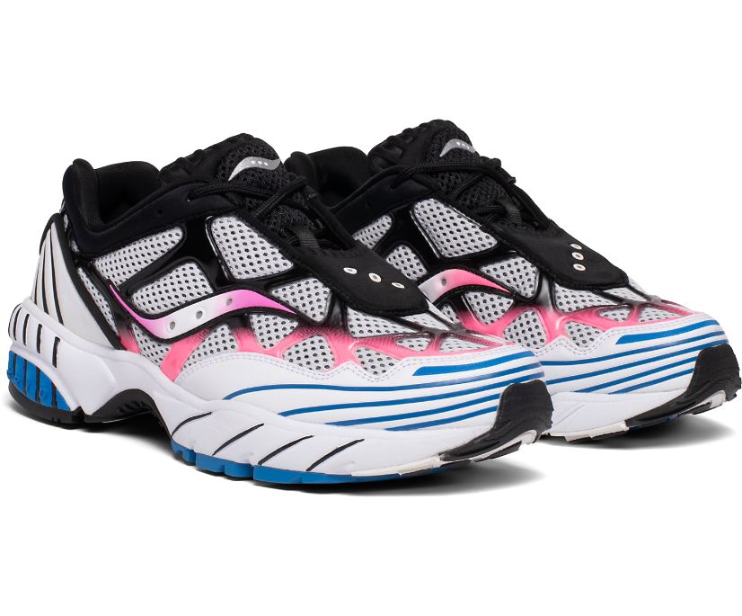 White / Pink / Blue Women's Saucony Grid Web Originals | THLAE2147