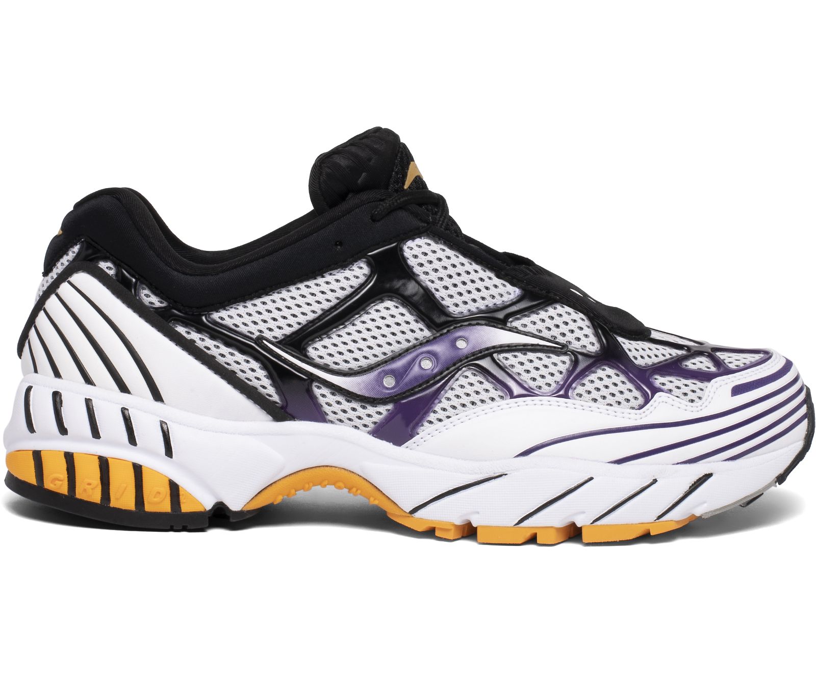 White / Purple / Yellow Men\'s Saucony Grid Web Originals | BOVJY0562