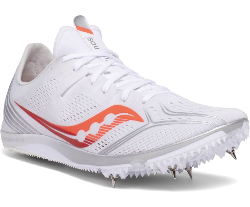 White / Red Women's Saucony Endorphin 3 Running Shoes | GYOHW4928