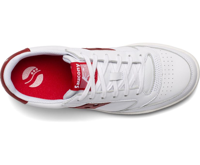 White / Red Women's Saucony Jazz Court Originals | BYDMJ8523