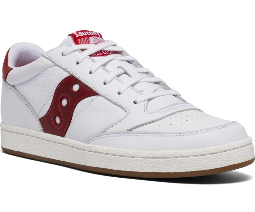 White / Red Women's Saucony Jazz Court Originals | BYDMJ8523