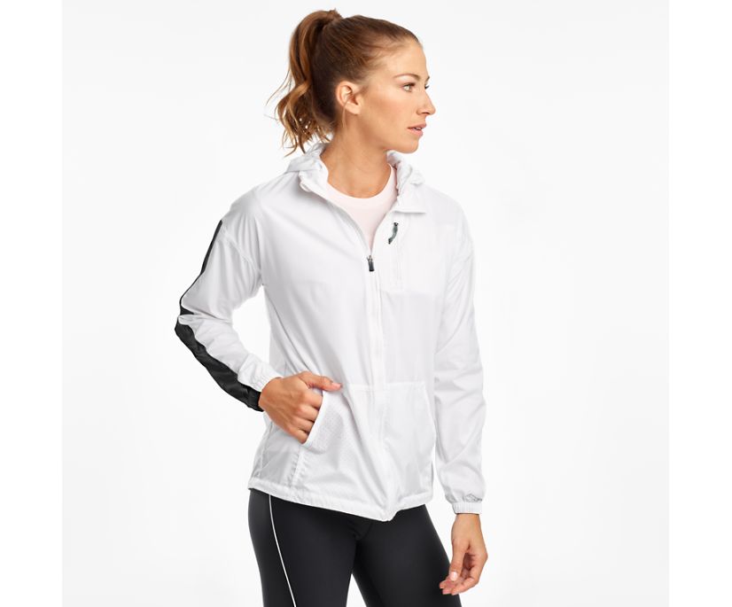 White Women\'s Saucony Packaway Jackets | ODMQJ8642