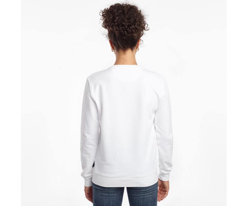 White Women's Saucony Rested Crewneck Shirts | RESJG0683