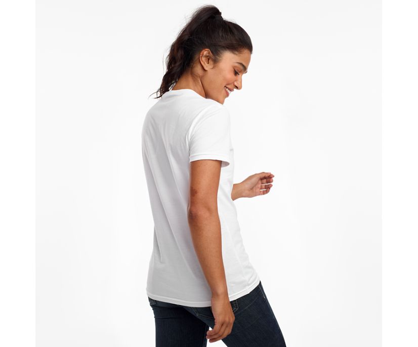 White Women's Saucony Rested Short Sleeve Shirts | LMFRV6253