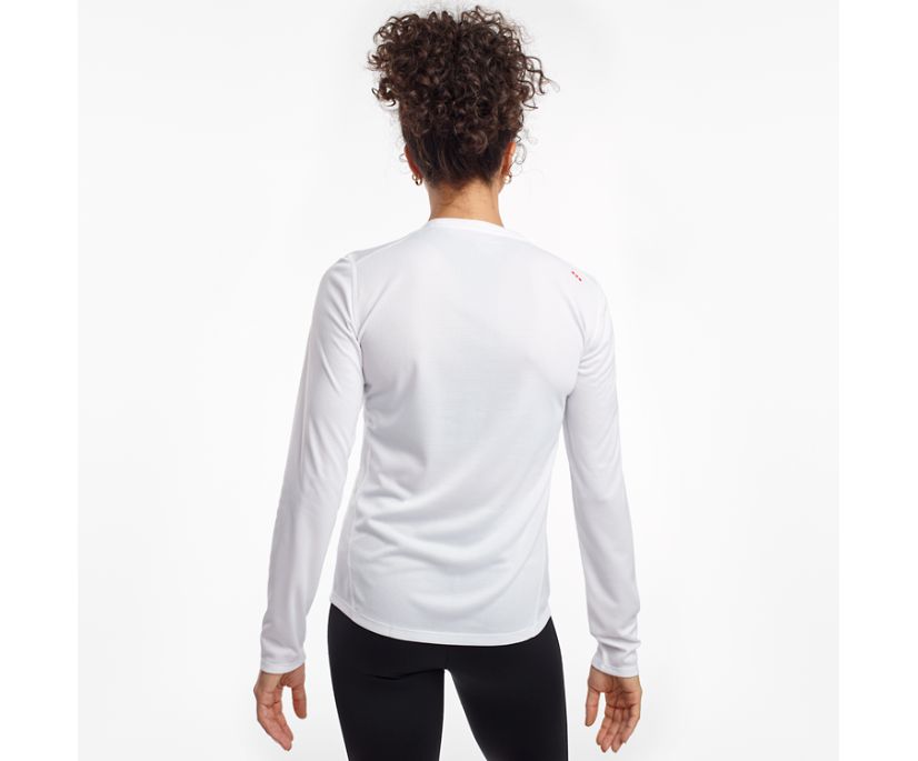 White Women's Saucony Stopwatch Long Sleeve Shirts | DRFIM4795