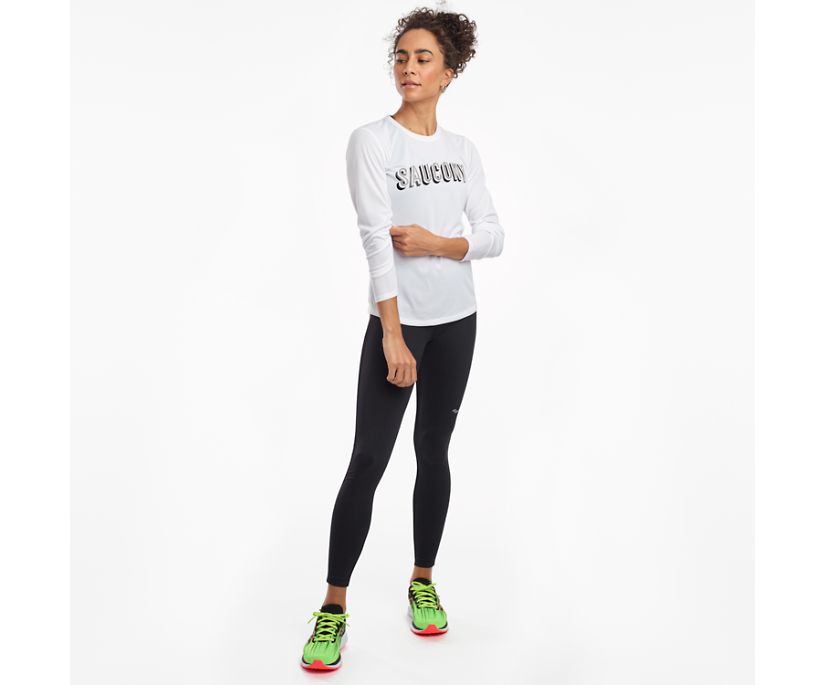 White Women's Saucony Stopwatch Long Sleeve Shirts | DRFIM4795