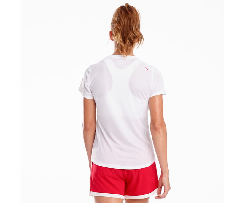 White Women's Saucony Stopwatch Short Sleeve Shirts | HDFEC6438