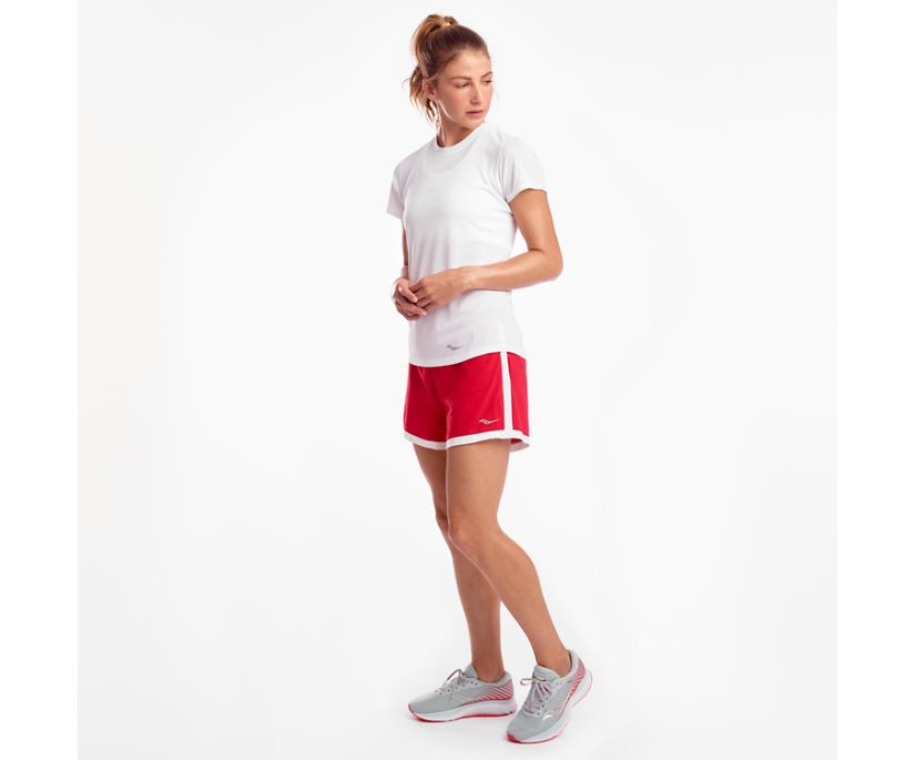 White Women's Saucony Stopwatch Short Sleeve Shirts | HDFEC6438