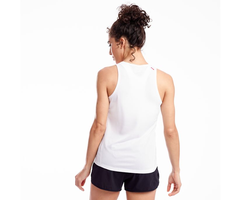 White Women's Saucony Stopwatch Singlet Tanks | HSRWQ9178