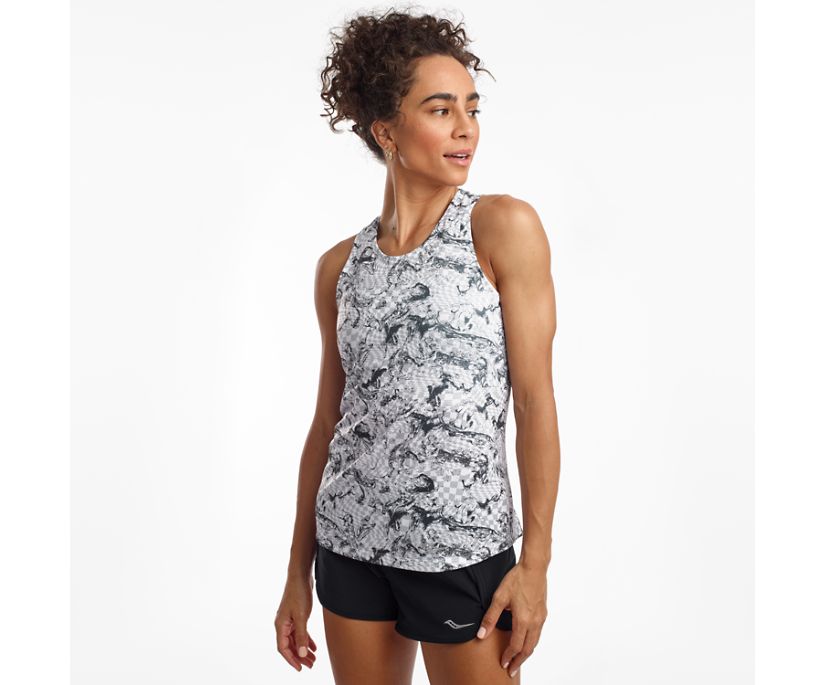 White Women\'s Saucony Stopwatch Singlet Tanks | JBZGS7803