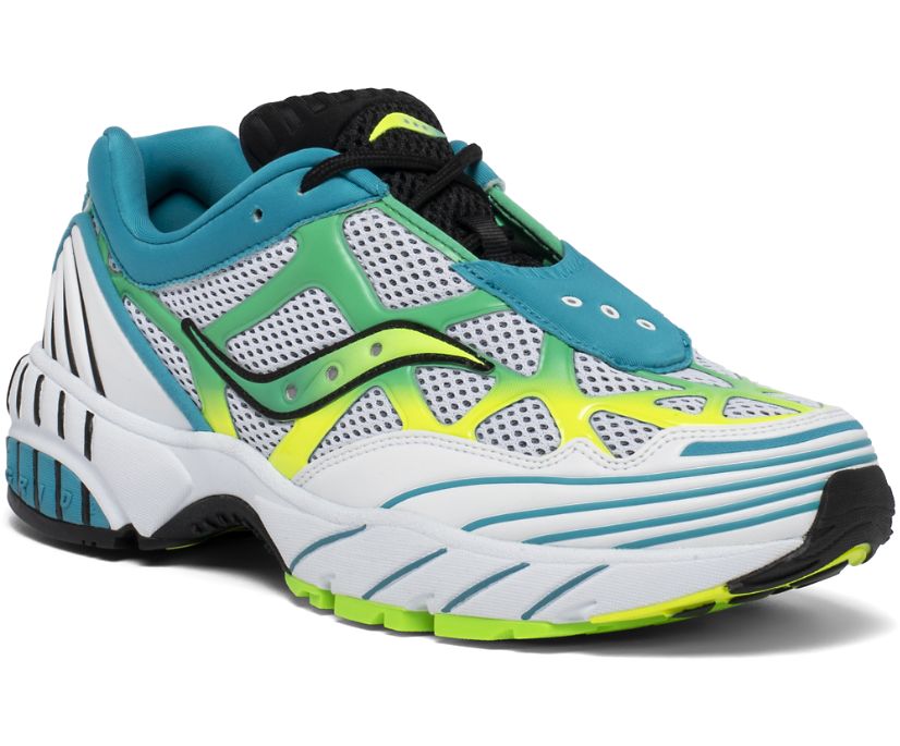 White / Yellow / Turquoise Women's Saucony Grid Web Originals | GHJMO6409