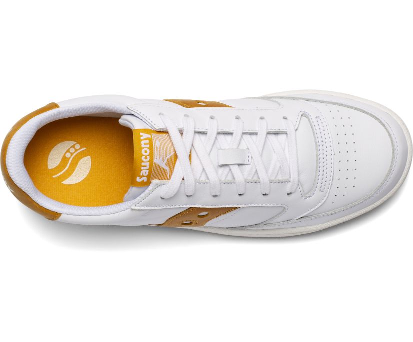 White / Yellow Women's Saucony Jazz Court Originals | IORZP5021