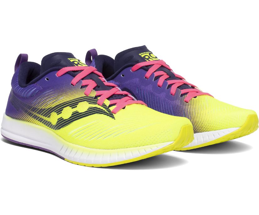 Yellow / Purple Women's Saucony Fastwitch 9 Running Shoes | JLGWO9063