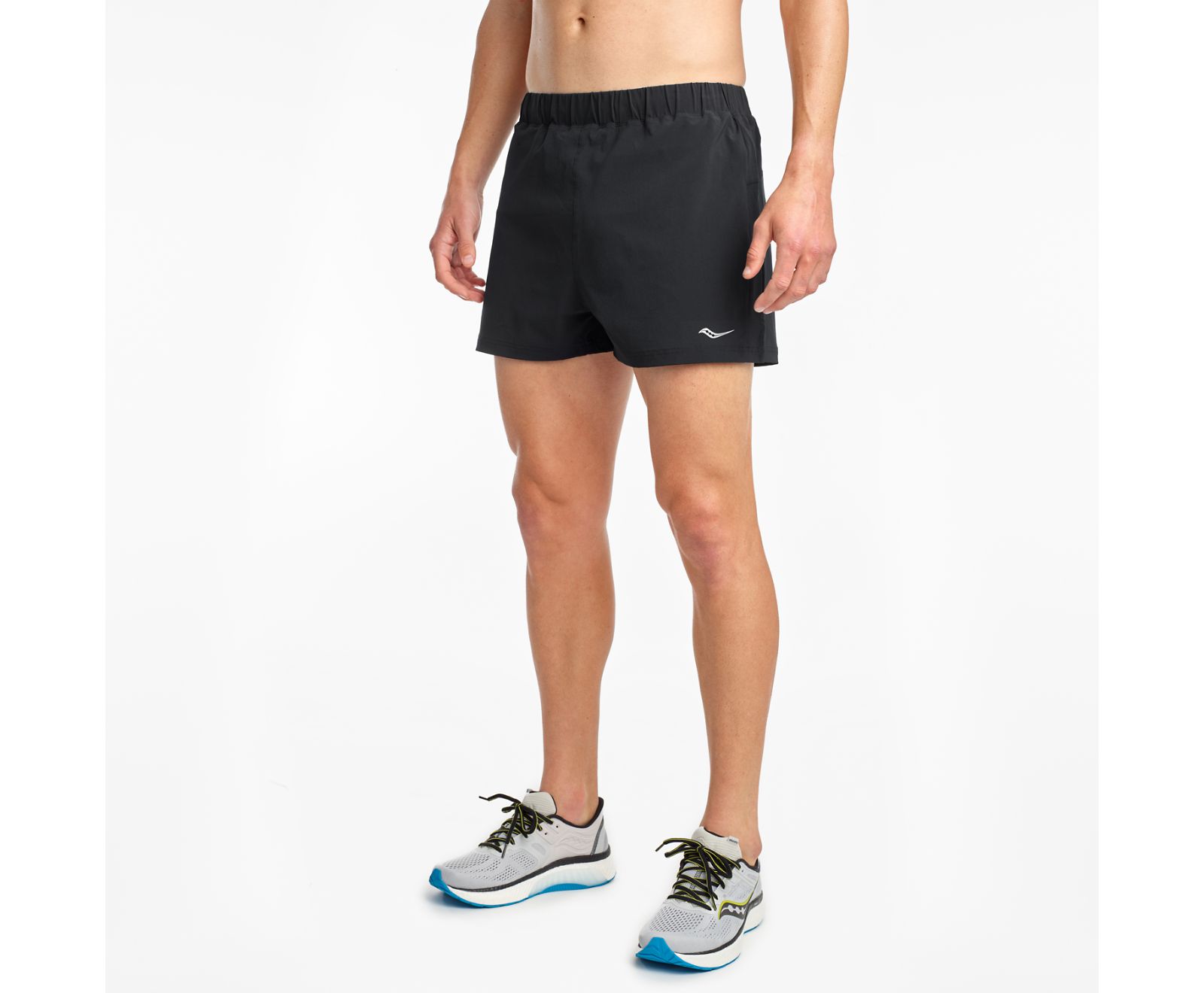 Black Men's Saucony Outpace 3" Shorts | WNYMG4596