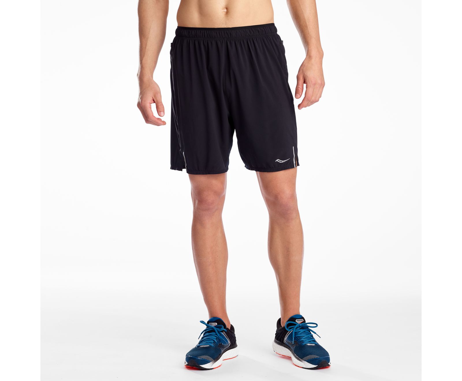 Black Men's Saucony Outpace 7" Shorts | VKHUF3791