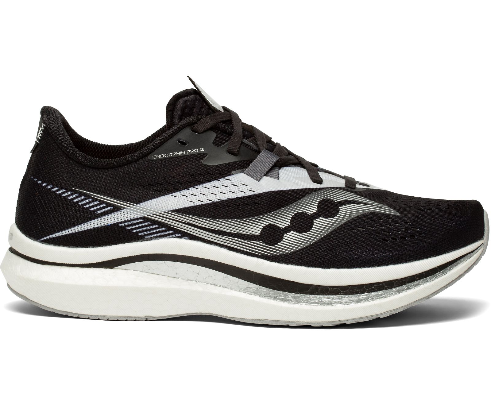 Black / White Men's Saucony Endorphin Pro 2 Running Shoes | WLOIV0958