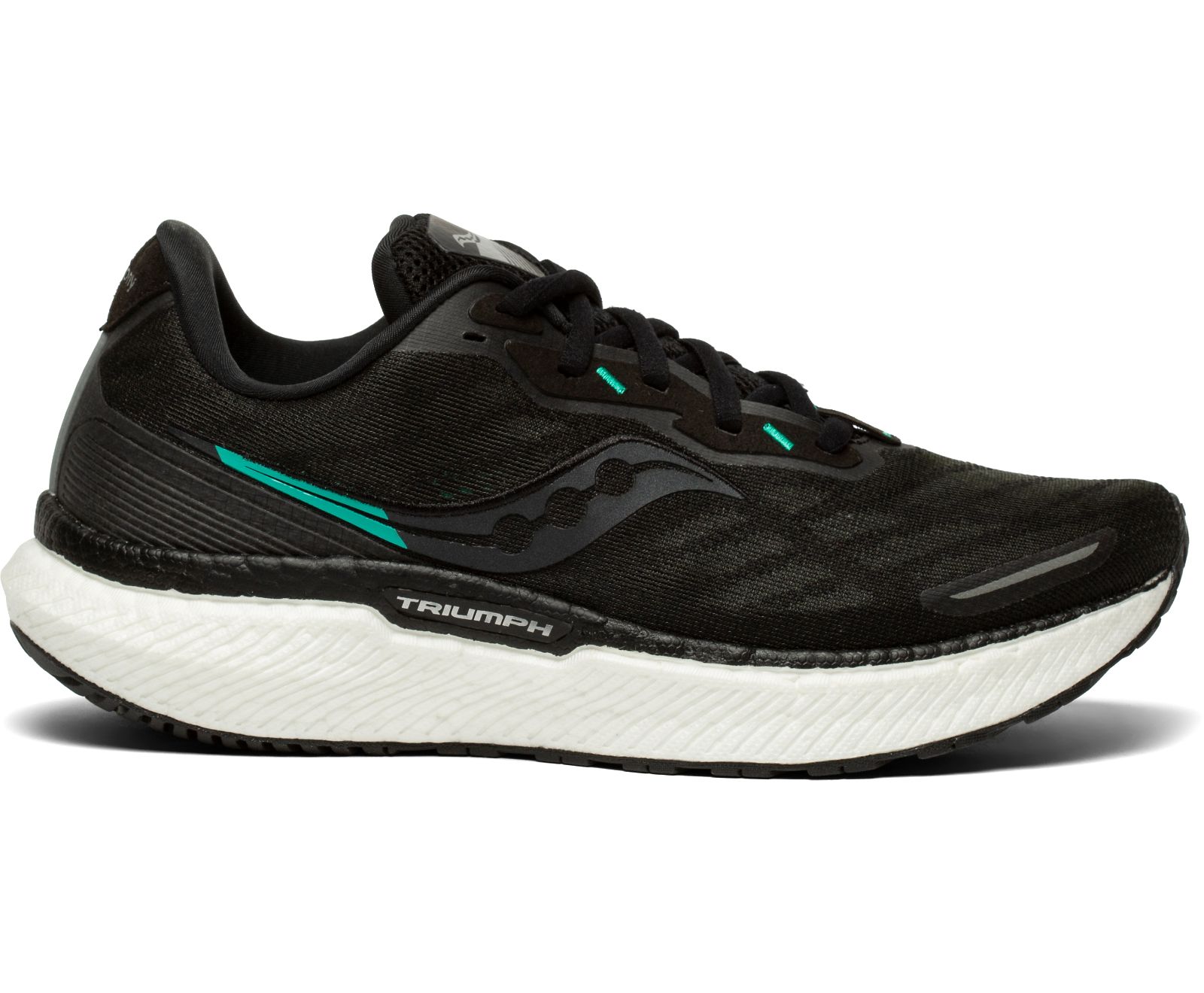 Black / White Women's Saucony Triumph 19 Running Shoes | LFJWX0695