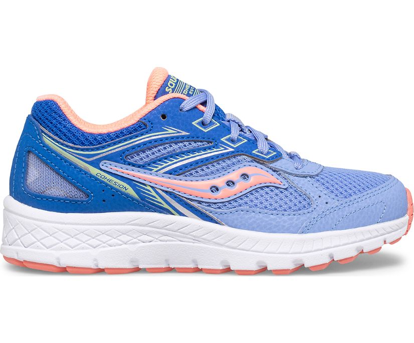 Blue / Coral Kids' Saucony Cohesion 14 Lace Sneakers | WGRFB1480