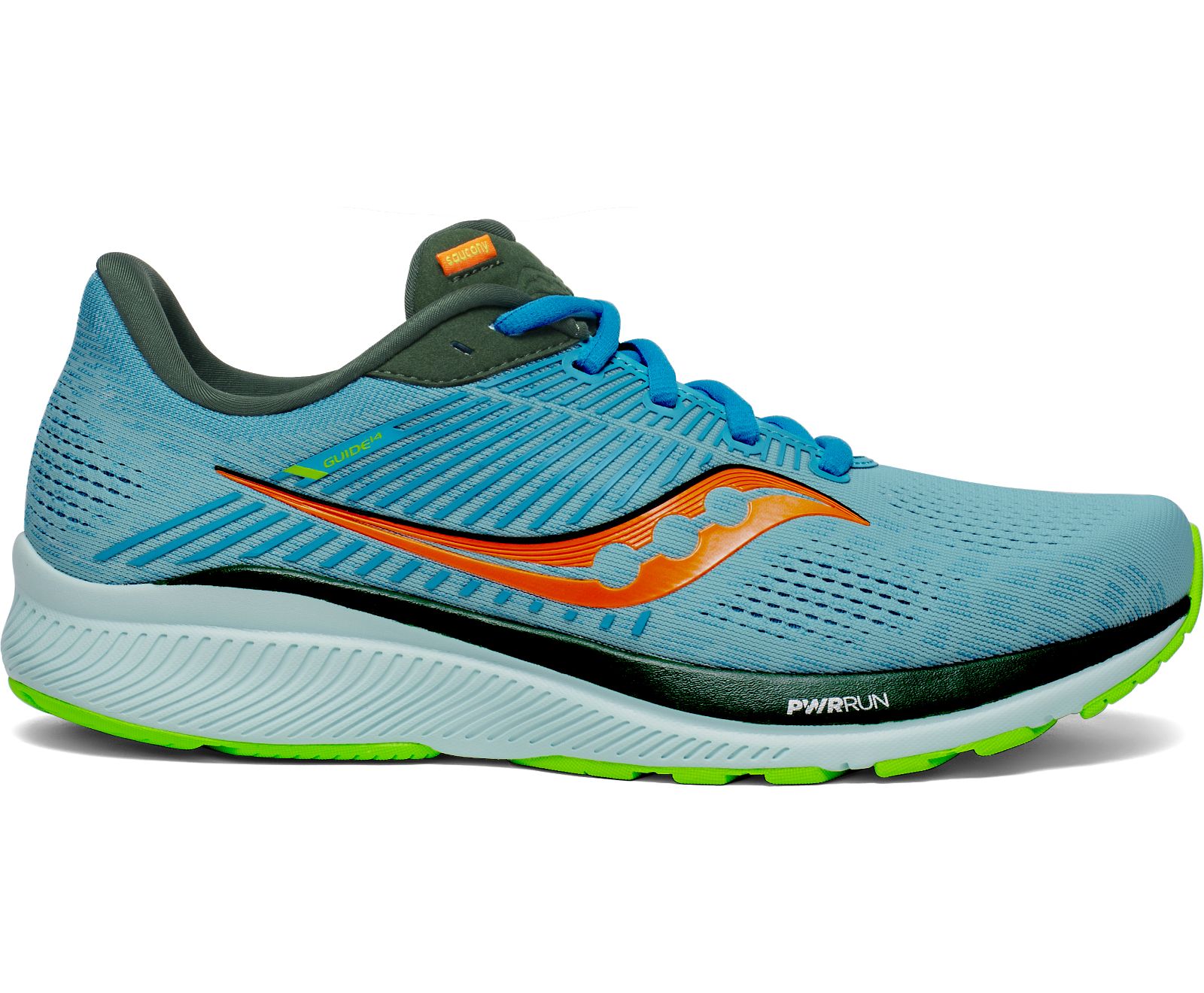 Blue / Green Men's Saucony Guide 14 Running Shoes | YSWHI0264