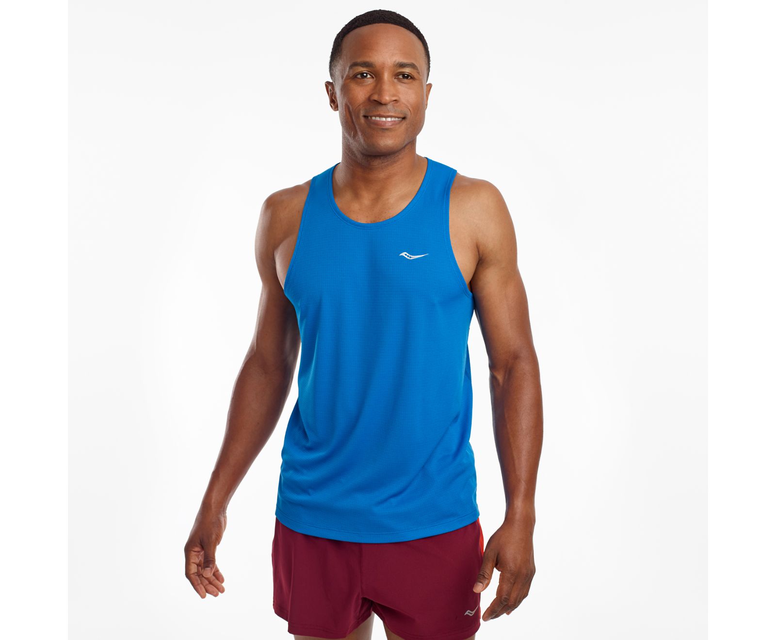 Blue Men's Saucony Stopwatch Singlet Tanks | TLPGZ9013