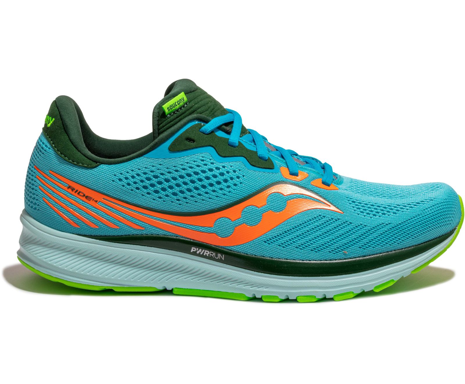 Blue / Olive / Orange Men's Saucony Ride 14 Running Shoes | JVSGA9182