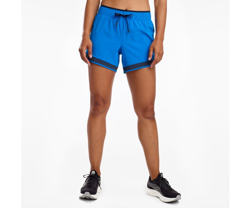 Blue Women's Saucony Outpace 5" Shorts | XMEOU1346