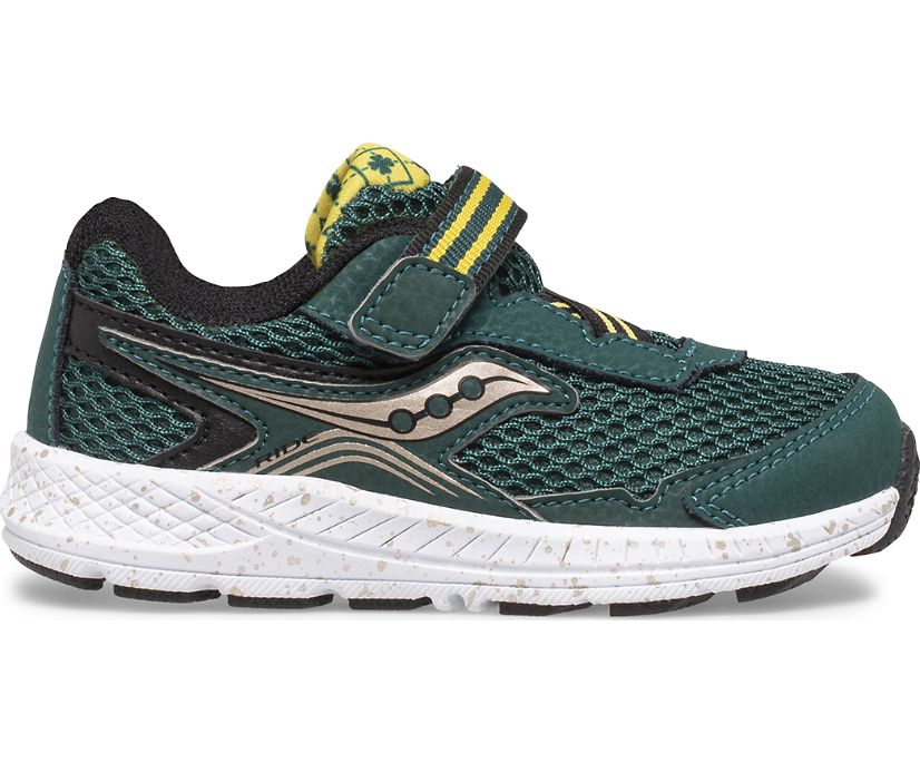 Green / Gold / Black Kids' Saucony Ride 10 Jr. Sneakers | FLVKG8652