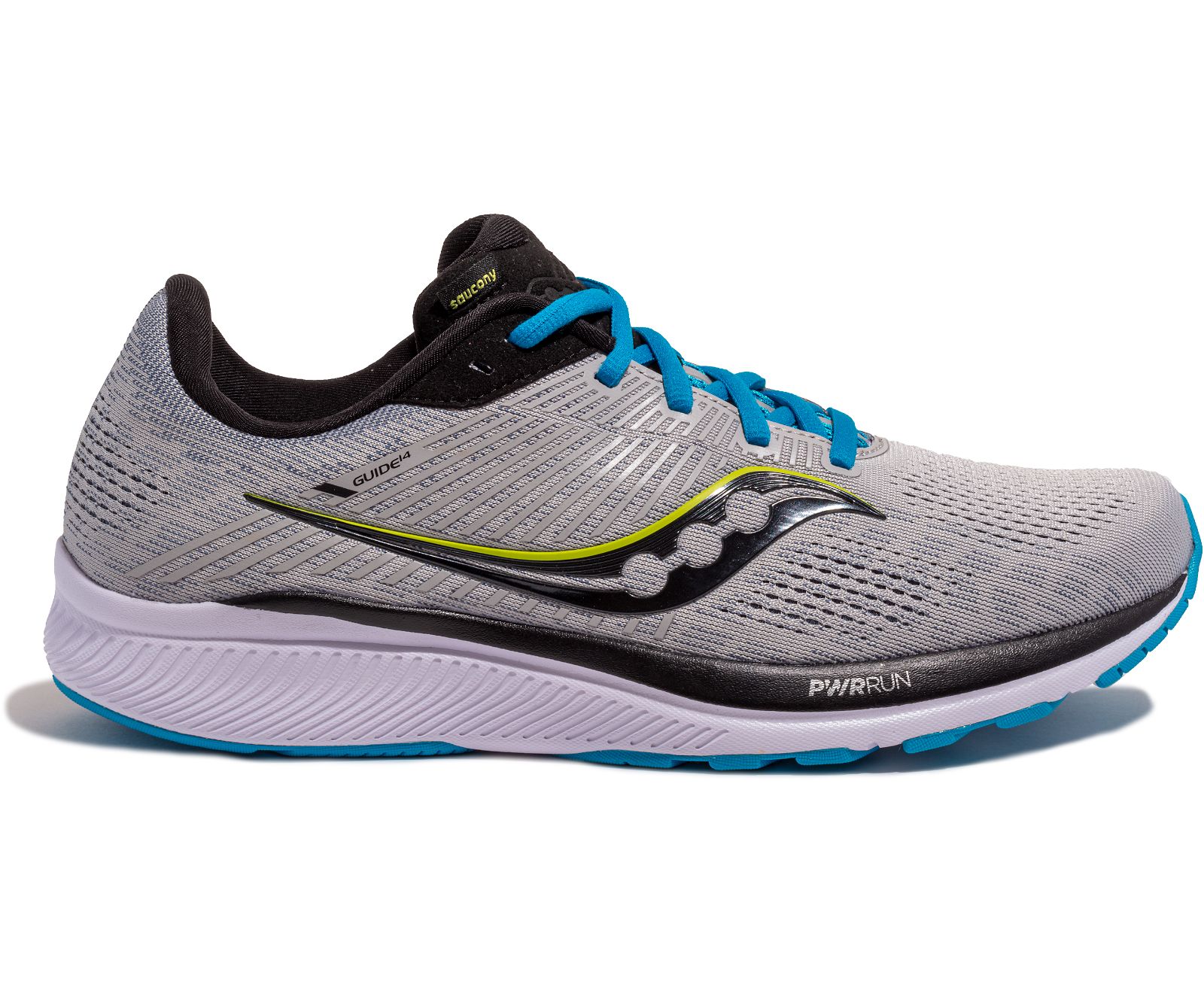 Grey / Black Men's Saucony Guide 14 Running Shoes | DEIRG8941