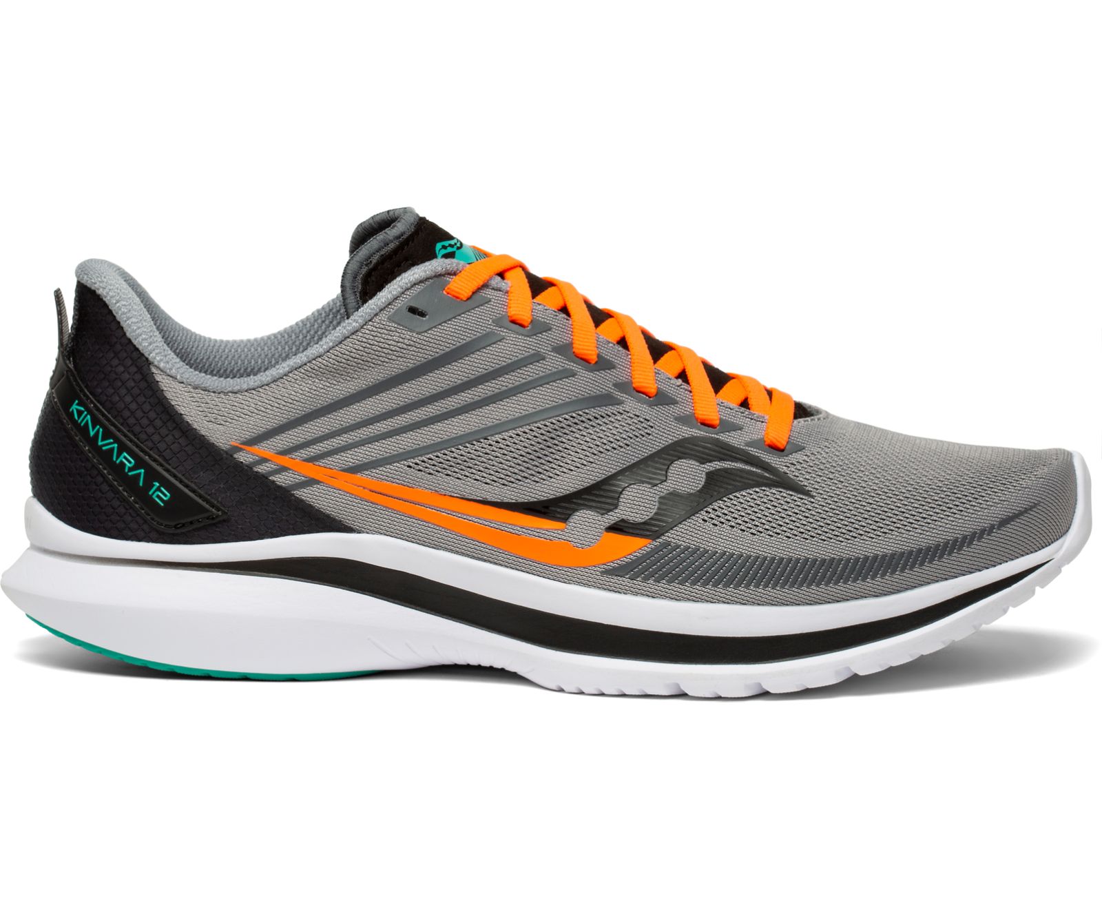 Grey / Black Men's Saucony Kinvara 12 Running Shoes | KBZXI4690