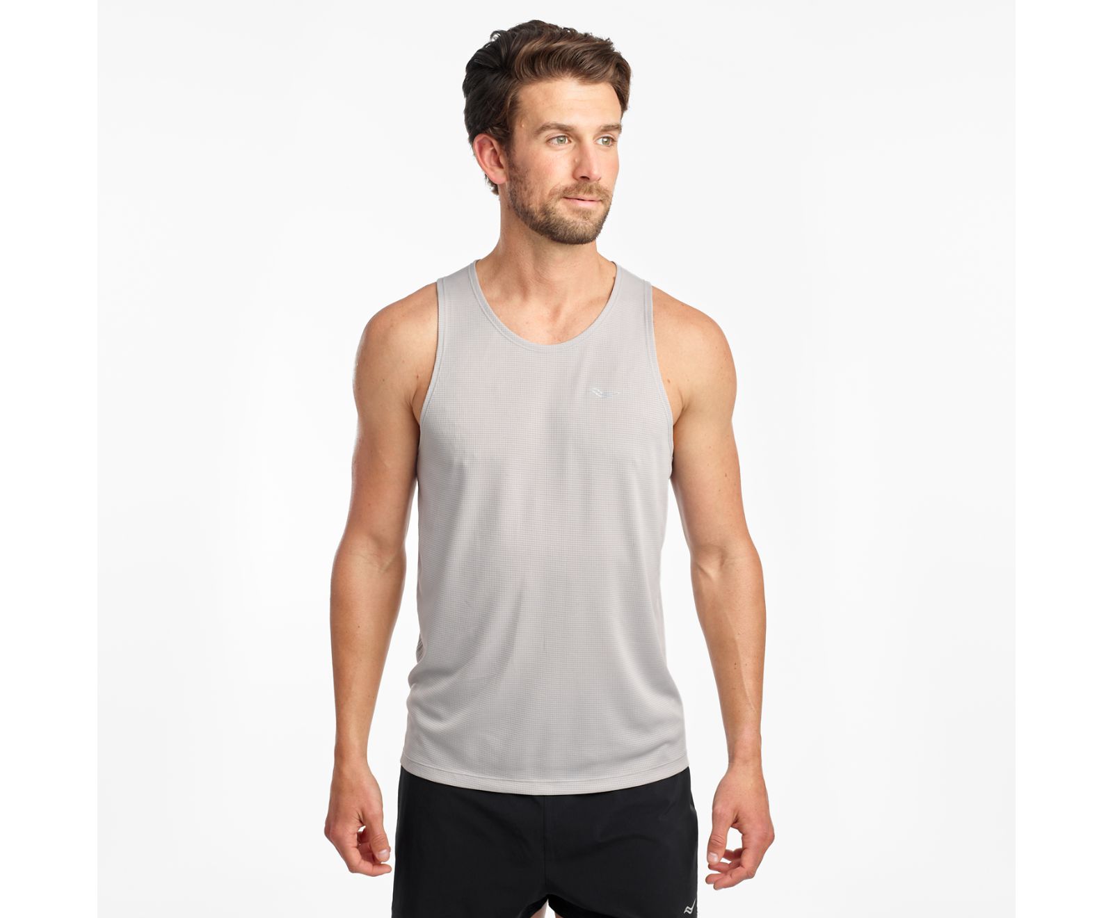 Grey Men's Saucony Stopwatch Singlet Tanks | EPKZL7420