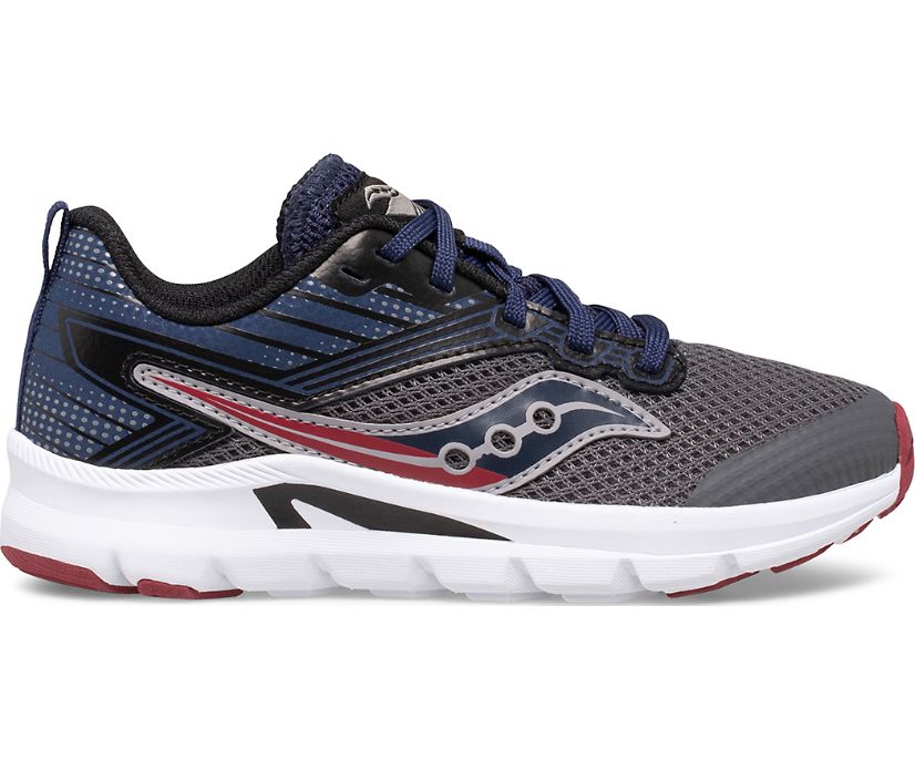 Grey / Navy / Burgundy Kids' Saucony Axon Sneakers | OLVXS2365