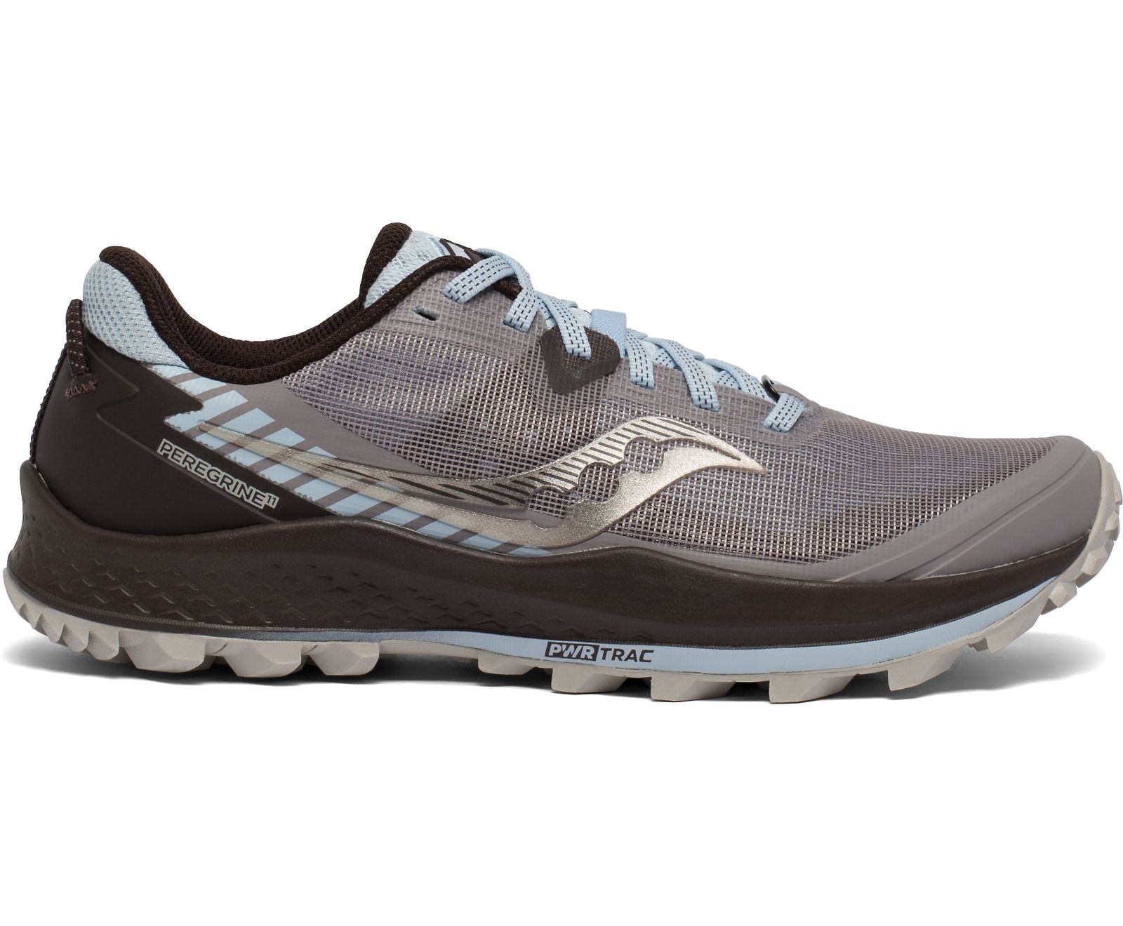 Grey / Turquoise Women's Saucony Peregrine 11 Trail Running Shoes | AYPOE9105