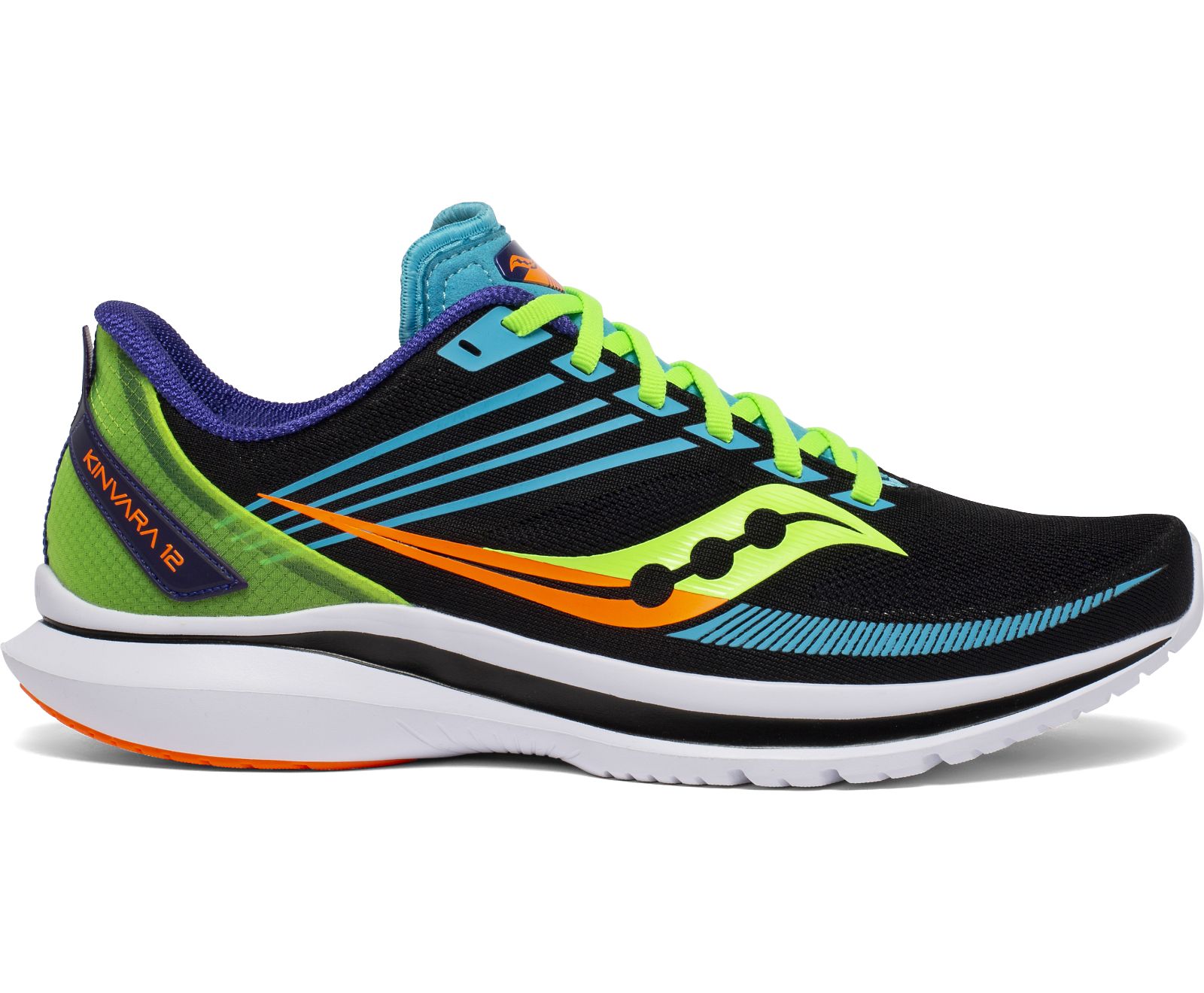 Light Green / Black / Orange Men's Saucony Kinvara 12 Running Shoes | UQFET9645