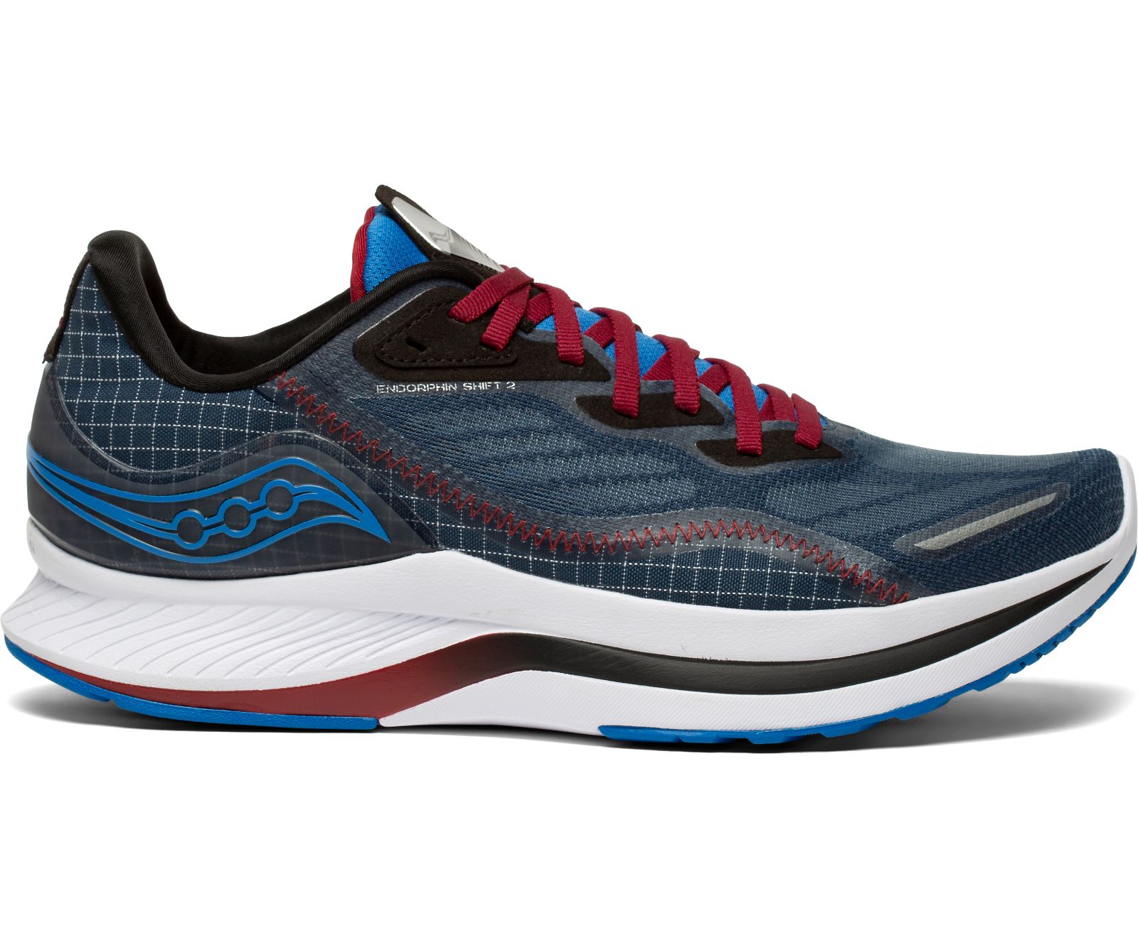 Navy / Burgundy Men's Saucony Endorphin Shift 2 Running Shoes | NEZVS2841