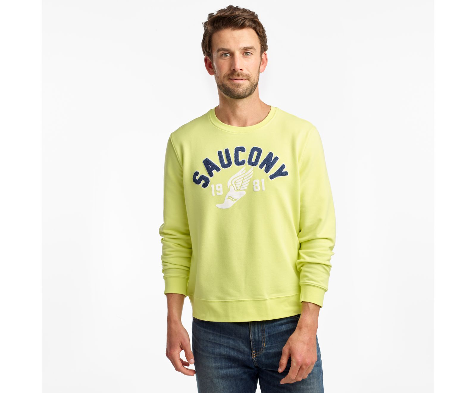 Orange / Light Green Men's Saucony Rested Crewneck Shirts | TGHRB2037