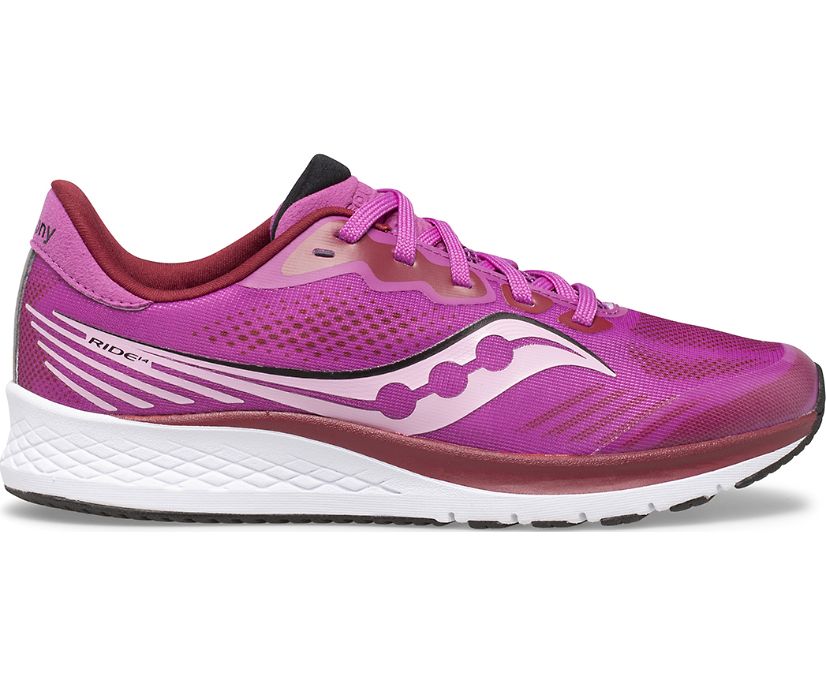 Pink Kids' Saucony Ride 14 Sneakers | EQSOT6532